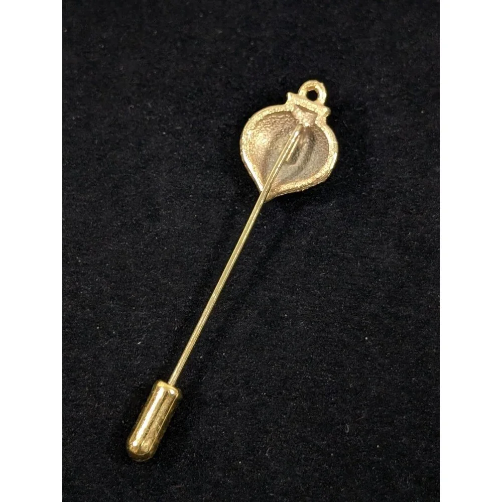 Vintage Gold Tone‎ Filigree Christmas Ornament Stick Pin